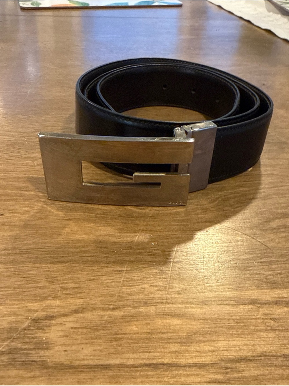 Authentic Gucci Belt Vintage G Classic Buckle Logo Black Leather size 95/38 New